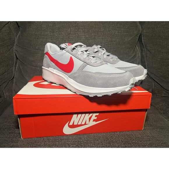 NEW Nike Waffle NAV Cool Grey White Red Sneaker Men's Shoe Size 11.5 FJ4195-004 - Picture 1 of 8